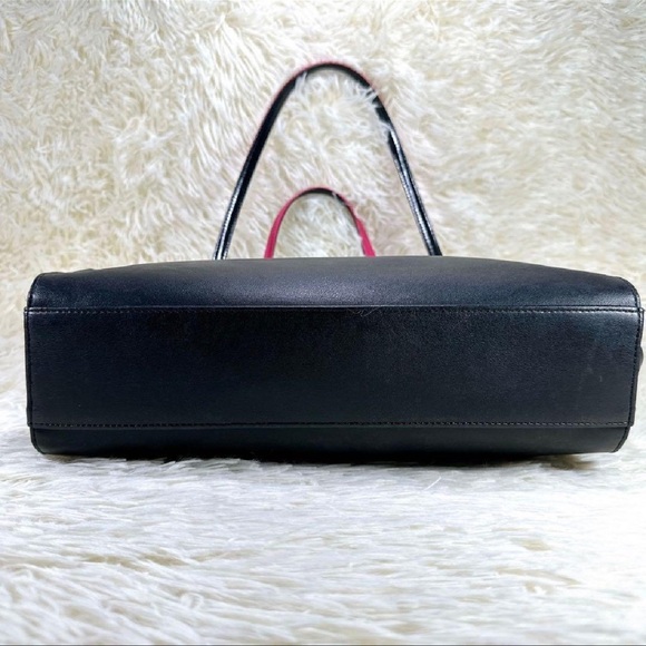 Paul Smith Black & Pink Leather Trimmed Satchel Bag - Picture 5 of 11